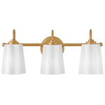 Honey Bathroom Vanity Light - Distressed Brass / Opal