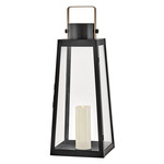 Hugh Decorative Lantern - Black / Clear