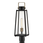 Hugh Outdoor Post Light - Black / Clear