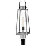 Hugh Outdoor Post Light - Antique Brushed Aluminum / Clear