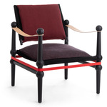Twain Low Armchair - Black / Bordeaux Back / Purple Seat / Red Belt