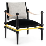 Twain Low Armchair - Black / White Back / Black Seat / Yellow Belt