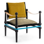 Twain Low Armchair - Black / Yellow Back / Light Yellow Seat / Blue Belt