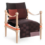 Twain Low Armchair with Quilt - Natural / Purple Quilt