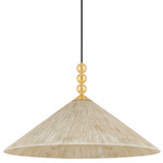 Song Pendant - Aged Brass / Natural