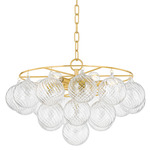 Mimi Chandelier - Aged Brass / Clear