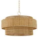 Danica Pendant - Aged Brass / Natural