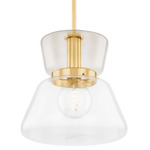 Elodie Pendant - Aged Brass / Clear