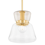 Elodie Pendant - Aged Brass / Clear