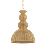 Mayla Pendant - Aged Brass / Natural