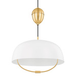 Liliana Pendant - Aged Brass / White
