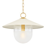 Ressi Pendant - Aged Brass / Cream / Etched Glass