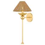 Perilla Wall Light - Aged Brass / Natural