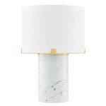Rumi Table Lamp - Aged Brass / Marble / White