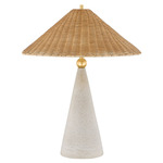 Perilla Table Lamp - Aged Brass / White / Natural