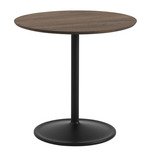Soft Round Cafe Table - Dark Oak + Black