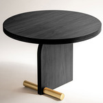 Nova 2 Side Table - Brass / Black Stained Ash