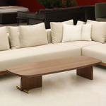 Nova 4 Coffee Table - Brass / Walnut