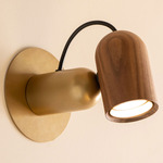 Onfa Wall Light - Walnut / Polished Brass