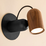 Onfa Wall Light - Walnut / Graphite Steel
