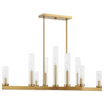 Carina Chandelier - Warm Brass / Clear Ribbed