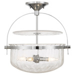 Denmar Convertible Ceiling Light - Polished Chrome / Crackled