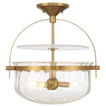 Denmar Convertible Ceiling Light - Warm Brass / Crackled