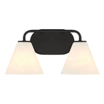 Blair Bathroom Vanity Light - Matte Black / White Strie