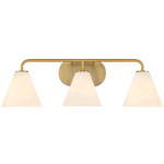Blair Bathroom Vanity Light - Warm Brass / White Strie