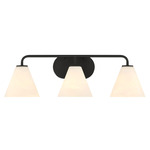 Blair Bathroom Vanity Light - Matte Black / White Strie