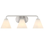 Blair Bathroom Vanity Light - Satin Nickel / White Strie