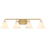 Blair Bathroom Vanity Light - Warm Brass / White Strie
