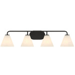 Blair Bathroom Vanity Light - Matte Black / White Strie