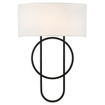 Tempe Wall Light - Matte Black / White Linen