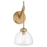 Corbin Wall Light - Warm Brass / Clear