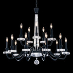 Amadeus Tiered Chandelier - Black / Optic Haze Quartz