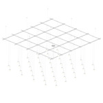 Suspenders Gridscape Pendant with Monoline Domed Ball Lights - Satin White / White