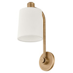 Rigby Wall Light - Patina Brass / Off White