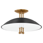 Larkin Ceiling Light - Patina Brass / Black / White