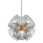 Salix Chandelier - Patina Brass / Smoke