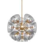 Salix Chandelier - Patina Brass / Smoke