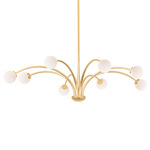 Orinda Chandelier - Vintage Gold Leaf / Opal