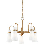 Maple Chandelier - Patina Brass / Opal