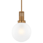 Tobias Pendant - Patina Brass / Etched Glass