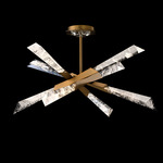 Solitude Color-Select Semi Flush Ceiling Light - Aged Brass / Optic Haze Quartz