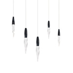 Kindjal Color-Select Linear Multi Light Pendant - Black / Crystal