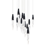 Kindjal Color-Select Square Multi Light Pendant - Black / Crystal