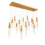 Kindjal Color-Select Linear Multi Light Pendant - Aged Brass / Crystal