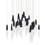 Kindjal Color-Select Square Multi Light Pendant - Black / Crystal