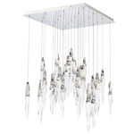 Kindjal Color-Select Square Multi Light Pendant - Polished Nickel / Crystal